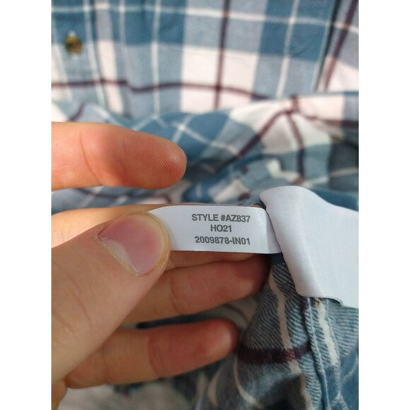 J Crew Shirt Mens XL Blue Plaid Flannel Slim Fit Long Sleeve Button Up Casual - Picture 8 of 9